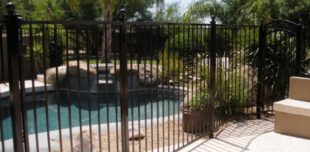 adding ball tops to the standard pool fencing